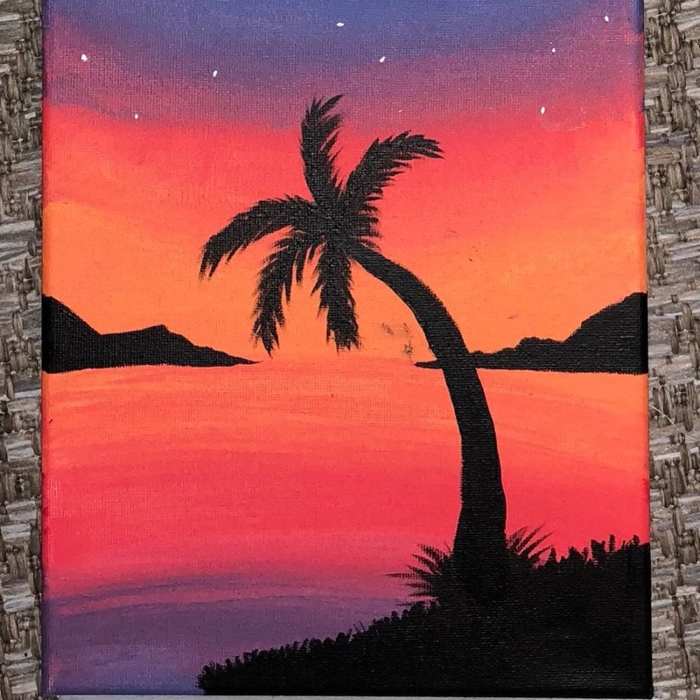 Content Sunset, Oil on Canvas Painting - Serene & Peaceful
